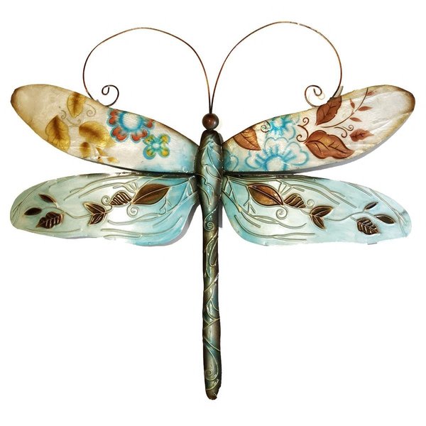 Eangee Home Design Dragonfly Wall Decor, Blue & Pearl m4017